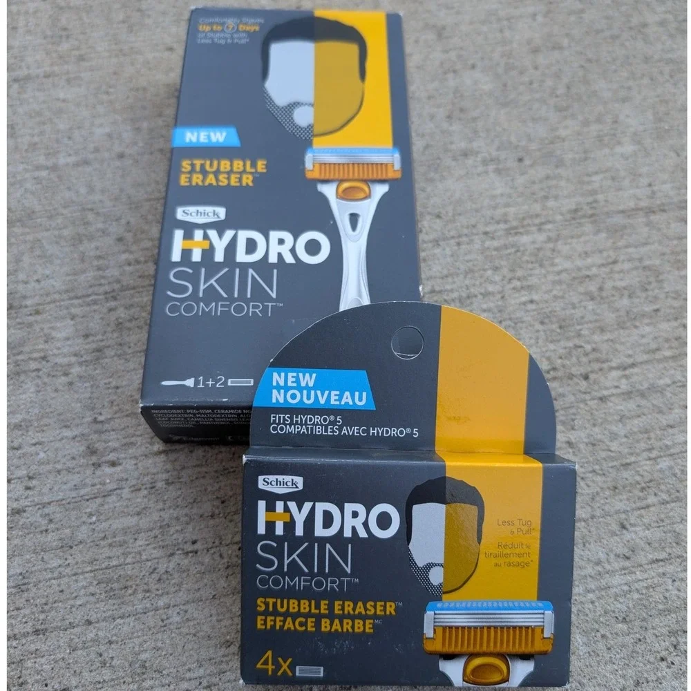 Schick Hydro Skin Comfort Stubble Eraser Mens Razor & 6 Refills NIB